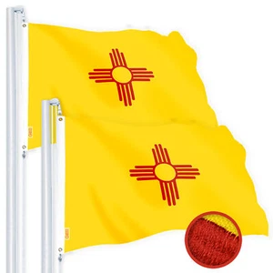 NEW G128 New Mexico Flag 2-Pack 4x6 FT Embroidered Tough Spun Polyester, State - Picture 1 of 8