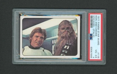 1977 Star Wars Panini Stickers Italy #118 Han & Chewie PSA 4 - Image 1 of 2