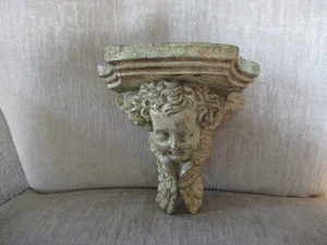 Vintage Wandregal Wandleuchter aus Holz Cherub Engel verziert - Bild 1 von 16