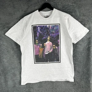 Vintage Oasis 'Be Here Now' Single Stitch T-Shirt Mens Large Grey Screen Stars - Picture 1 of 11