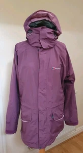 Berghaus Goretex Jacket Women's Purple Performance Shell Rollaway Hood UK 14 - Picture 1 of 23