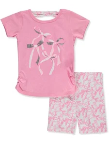 Real Love Girls' 2-Piece Bike Shorts Set Outfit Color: lilac Size: 4 - Picture 1 of 1