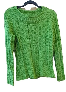 Sigrid Olsen Sweater Sz M Lime Green Loose Knit Classic Officecore Coastal - Picture 1 of 5
