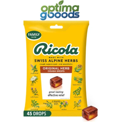 Gotas para la tos de hierbas Ricola originales, 45 unidades. Envío gratis Foto 1 de 4
