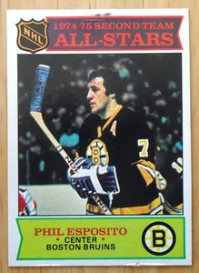 1975 76 Topps Hockey Phil Esposito Boston Bruins Second Team All-Stars #292 Sehr guter Zustand - Bild 1 von 4