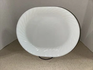 CORELLE  VITRELLE " ENHANCEMENTS " WHITE SWIRL OVAL  PLATTER - Picture 1 of 7