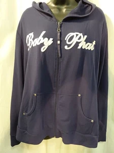Sudadera con capucha vintage Phat Y2K cremallera completa para mujer talla 2 X gato - Imagen 1 de 8