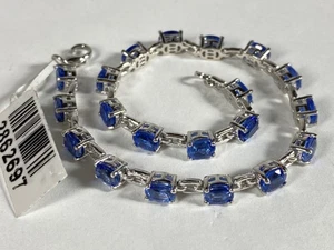 Tennisarmband Sterlingsilber STS CHUCK CLEMENCY blauer Saphir 9 g neu - Bild 1 von 12