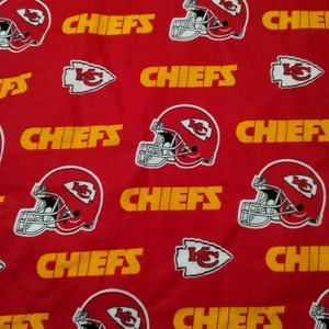 Kansas City Chiefs Fabric Material Red Football Helmet Sewing Craft 29.5x58.5" - Picture 1 of 6