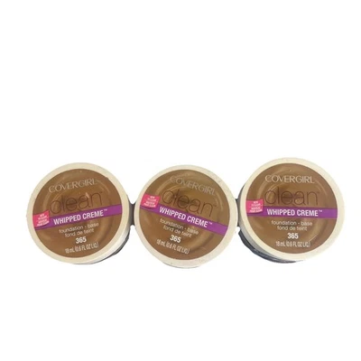 3 Covergirl Clean Whipped Crème Foundation #365 Tawny Trio New - Image 1 of 4