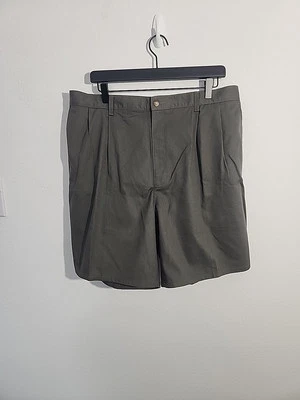 Pantalones Cortos Plisados Bill Blass Para Hombres Talla 40 Verde Ejército Años 90 Cintura Elástica Chino NUEVO  Foto 1 de 4