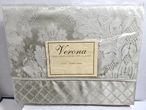 WESTONE VERONA LUXUS GEWEBTER JACQUARD DUSCHVORHANG CHAMPAGNER - NEU - Bild 1 von 2