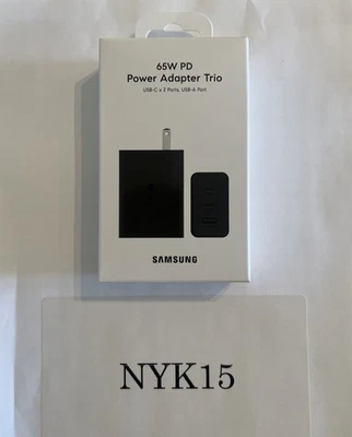Samsung Charger 65W PD Super Fast Trio Port Wall USB-C / USB-A Original - Image 1 of 2