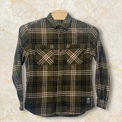 Adidas Originals Trefoil Men’s Large Flannel Shirt Plaid Green Skateboarding - Image 1 of 4
