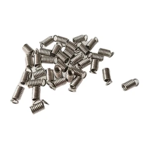 20 Metall Spiralkappen silberfarbe Spiral Endkappe Für Armbänder DIY Verschluss - Bild 1 von 2