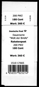 Alemania Mundo de las Cartas 3870 Correo de Cohetes -Bandas/Ajedrez Plegable., VpD. 5.12.24-14:26:50 - Imagen 1 de 1