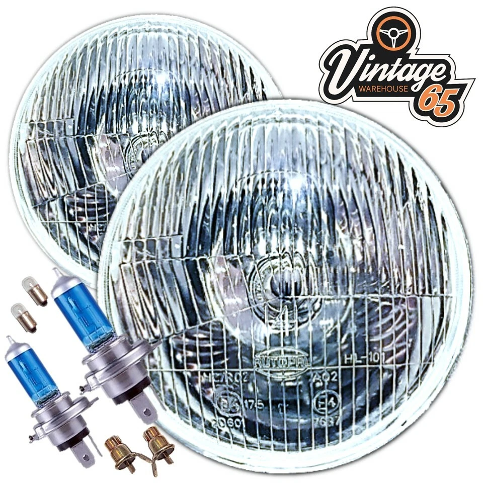 Oldtimer 7 " Gewölbt Linse H4 Xenon Halogen Headlight Headlamp Conversion + - Bild 1 von 1