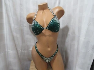 competition FIGUR suit  GREEN/BLACK  HOLOGRAM  brand 34B CUP small SIZE - Picture 1 of 3