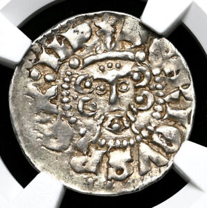 ENGLAND. Henry III. 1216-1272. Silver Penny, S-1362A, Henri on London, NGC AU55