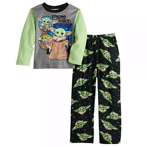 Star Wars Boy's Mandalorian Strong Force Two Piece Pajamas Set 6 Pajama PJs - Picture 1 of 4