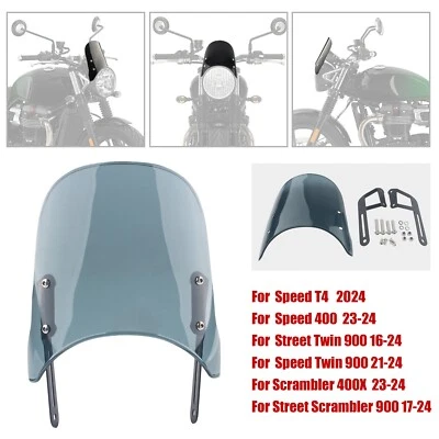 For Triumph Bonneville T100 T120 Motorcycle Smoke Front Windshield Windscreen x1 - Image 1 of 4