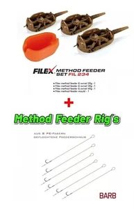 3+1 Method FEEDER SET FIL234 + 6 piezas Method Feeder Rigs #8 / Sting 7 mm - Imagen 1 de 2