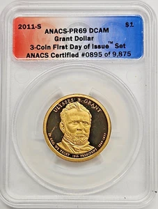 2011-S Ulysses Grant Presidential Dollar ANACS MS-67 First Day of Issue #0895 - Picture 1 of 2