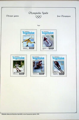 TOGO 1980 WINTER OLYMPICS Mi 1508-1512  BLOCK 168A-173A+3 UNLISTED GOLDEN BLOCKS - Image 1 of 4