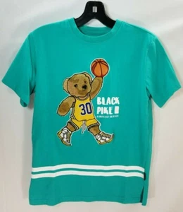 Black Pike Teddy Bear Basketball T-Shirt Boys Size 10/12 - Picture 1 of 5