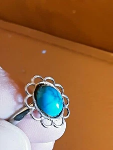 Anillo plateado tamaño turquesa ajustable - Imagen 1 de 3
