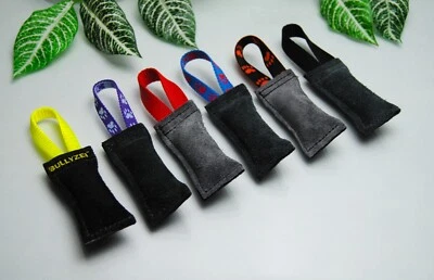 BULLYZEI Beißwurst Leder 15 x 3cm Dummy Bringsel Lunte Apport Hundesport Welpensdpielzeug