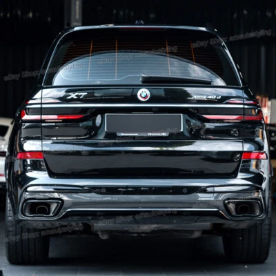 Gloss Black Stainless Sport Exhaust Tip Cover For BMW X5 X6 X7 M50 M60 2019-2023 - Image 1 of 4