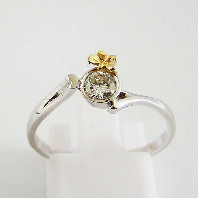 Ring Weißgold Brillant Diamant Solitär bicolor 585er/ 14 kt. - Bild 1 von 4