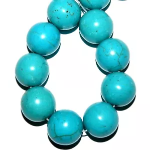 NG2142 blaugrün türkis 16 mm rund Magnesit Edelstein Perlen 8" - Bild 1 von 1