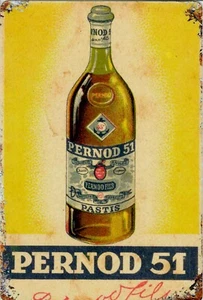 Retro Blechschild Vintage Nostalgie look 20x30cm "Pernod 51" neu