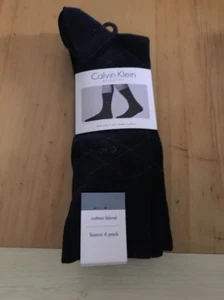 NEW! CALVIN KLEIN Men's 4 PACK Crew Dress Socks Black/ Gray Shoe 7-12 - Picture 1 of 6