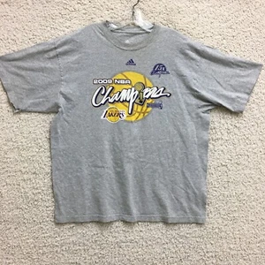 VINTAGE Los Angeles Lakers Adidas Shirt Extra Large Mens Gray 2009 NBA Champions - Picture 1 of 9