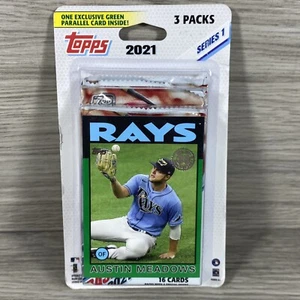 2021 Topps Series 1 Baseball Target Blister 3-Pack 35th Green Austin Meadows - Picture 1 of 6