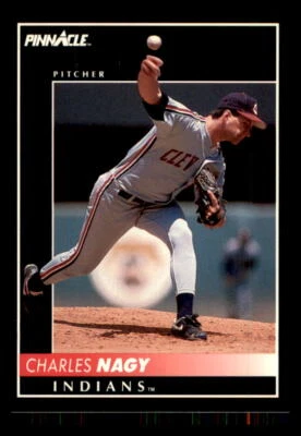 1992 BASEBALL 1992 Pinnacle Charles Nagy Cleveland Indians #383 2 - Image 1 of 2