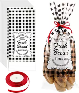 100 Piezas Bolsas de Pan con Corbatas Bolsas de Pan de Navidad para Pan Casero Grande Tr - Imagen 1 de 14