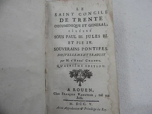 Rare Old Book Le Saint Concile De Trente, 1705 - Picture 1 of 5