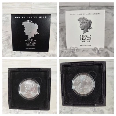 Dólar de la Paz 2021 sin circular Casa de la Moneda de los Estados Unidos Filadelfia 99,9 % plata Foto 1 de 4