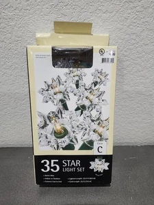 Vintage Christmas lights strings 35 Light Star Set Clear - Picture 1 of 4