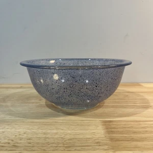 PYREX BLUE SPECKLE SPLATTER CONFETTI GLASS MIXING BOWL #323 VINTAGE - Picture 1 of 5