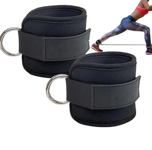 Comfortable Adjustable Padded Ankle Wrist Cuffs Neoprene Padded Straps D-Ring - Picture 1 of 6