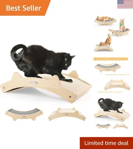 Tiragraffi e Salotto per Gatti a Doppia Faccia - Tappeto in Sisal Naturale e Accogliente, 16,5x10,8in - Foto 1 di 12