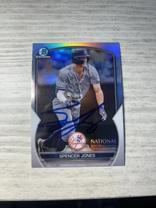 Spencer Jones 2023 Bowman Chrome AUTO IP EXCLUSIVE NSCC RIFRATTORE YANKEES #43 - Foto 1 di 4