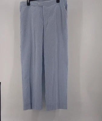 CHRISTIAN DIOR Monsieur Women's Blue Striped Slacks Pants Size M 27" Inseam - Image 1 of 4