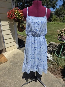 Wonder Nation, Girls XL (14-16) Plus Blue Floral Sundress With Side Cutouts - Picture 1 of 8