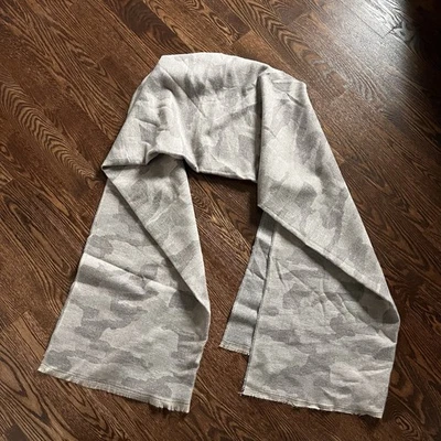 Women’s Light Gray Camouflage Scarf Wrap Oversized Shawl - Image 1 of 4